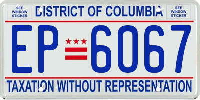 DC license plate EP6067