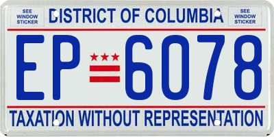 DC license plate EP6078