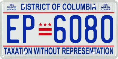DC license plate EP6080