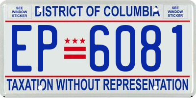 DC license plate EP6081