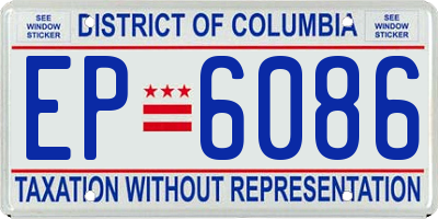 DC license plate EP6086