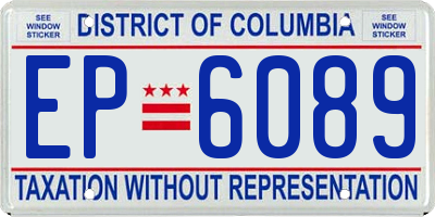 DC license plate EP6089