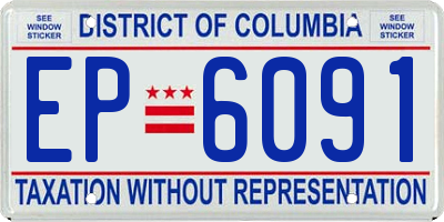 DC license plate EP6091