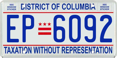DC license plate EP6092