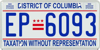 DC license plate EP6093