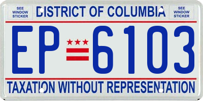 DC license plate EP6103