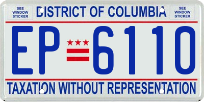 DC license plate EP6110
