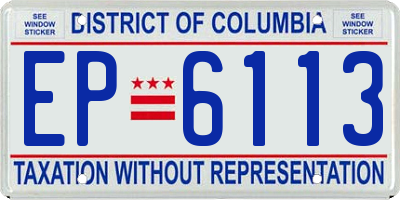 DC license plate EP6113