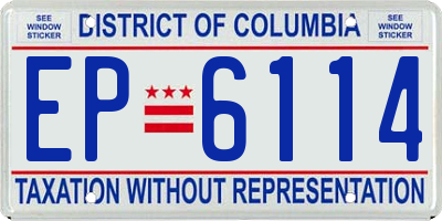 DC license plate EP6114