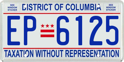 DC license plate EP6125