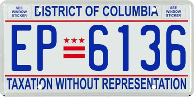 DC license plate EP6136