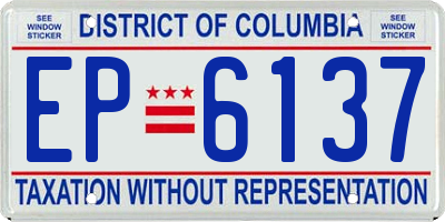 DC license plate EP6137