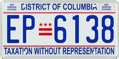 DC license plate EP6138