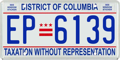 DC license plate EP6139