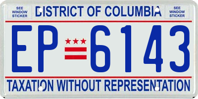 DC license plate EP6143
