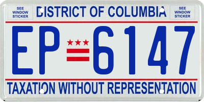 DC license plate EP6147