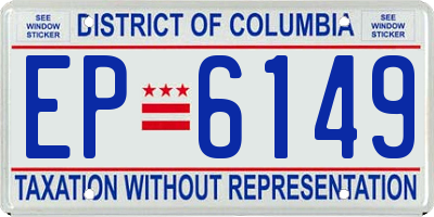 DC license plate EP6149