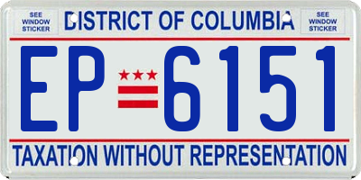 DC license plate EP6151