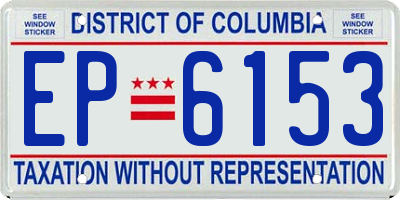 DC license plate EP6153