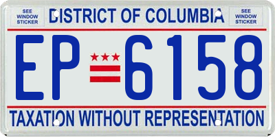 DC license plate EP6158