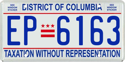 DC license plate EP6163
