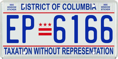 DC license plate EP6166