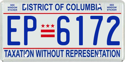 DC license plate EP6172