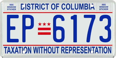 DC license plate EP6173