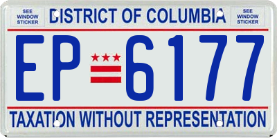 DC license plate EP6177