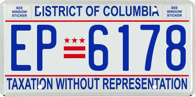 DC license plate EP6178