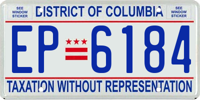DC license plate EP6184