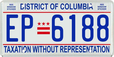 DC license plate EP6188