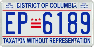 DC license plate EP6189