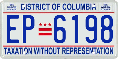 DC license plate EP6198