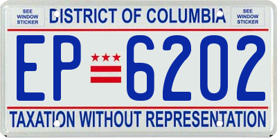 DC license plate EP6202