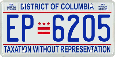 DC license plate EP6205
