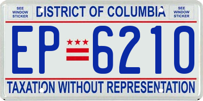 DC license plate EP6210