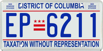 DC license plate EP6211