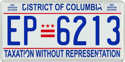 DC license plate EP6213
