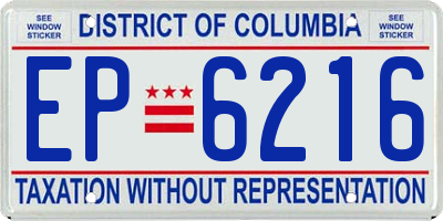 DC license plate EP6216