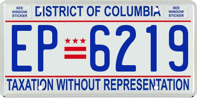 DC license plate EP6219