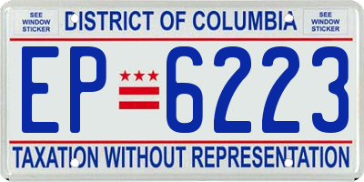 DC license plate EP6223