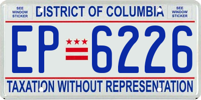 DC license plate EP6226