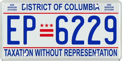 DC license plate EP6229