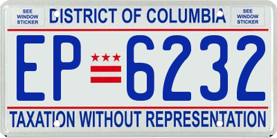 DC license plate EP6232