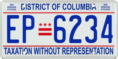 DC license plate EP6234