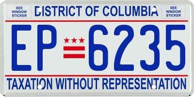 DC license plate EP6235