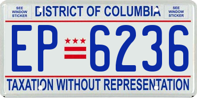 DC license plate EP6236