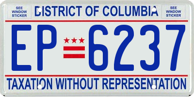 DC license plate EP6237
