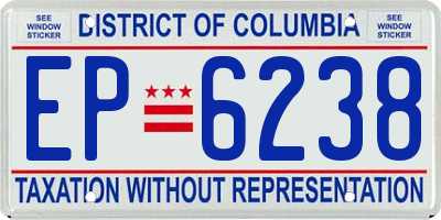 DC license plate EP6238